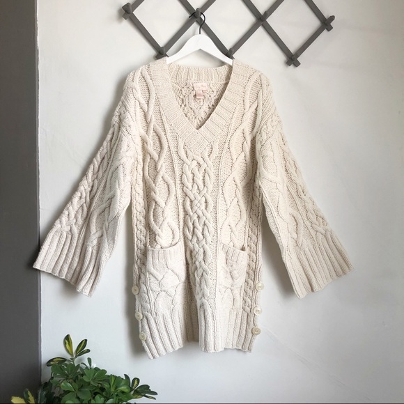 oversized cable knit jumper dress